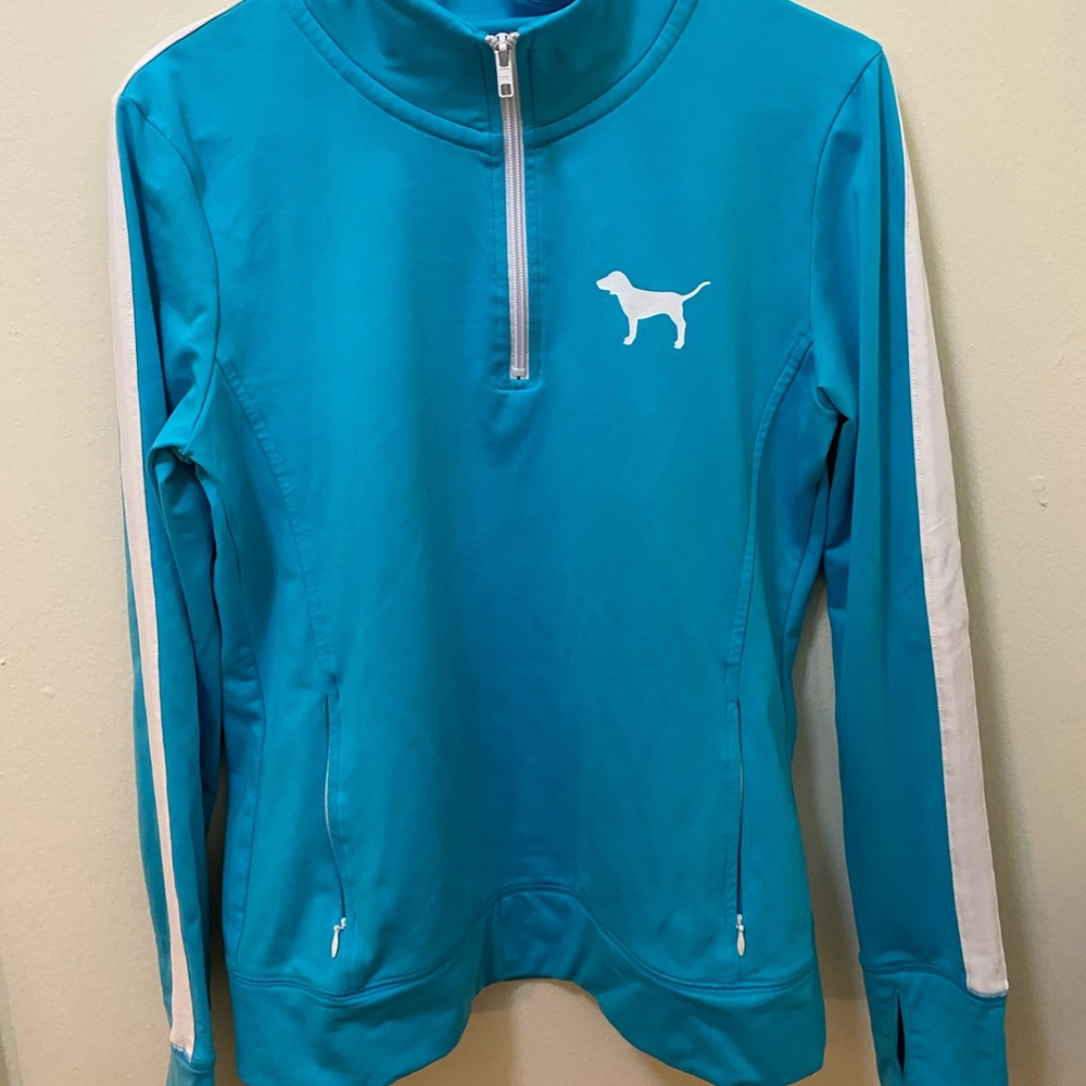 PINK zip up sweatshirt.